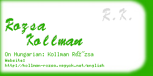 rozsa kollman business card